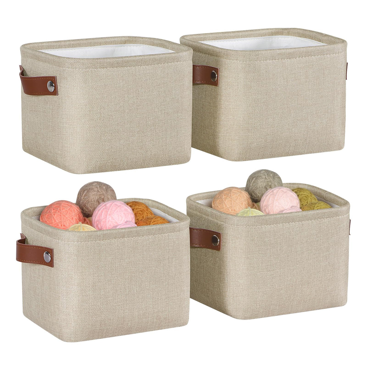 Small Fabric Storage Bins, Narrow Storage Baskets for Organizing