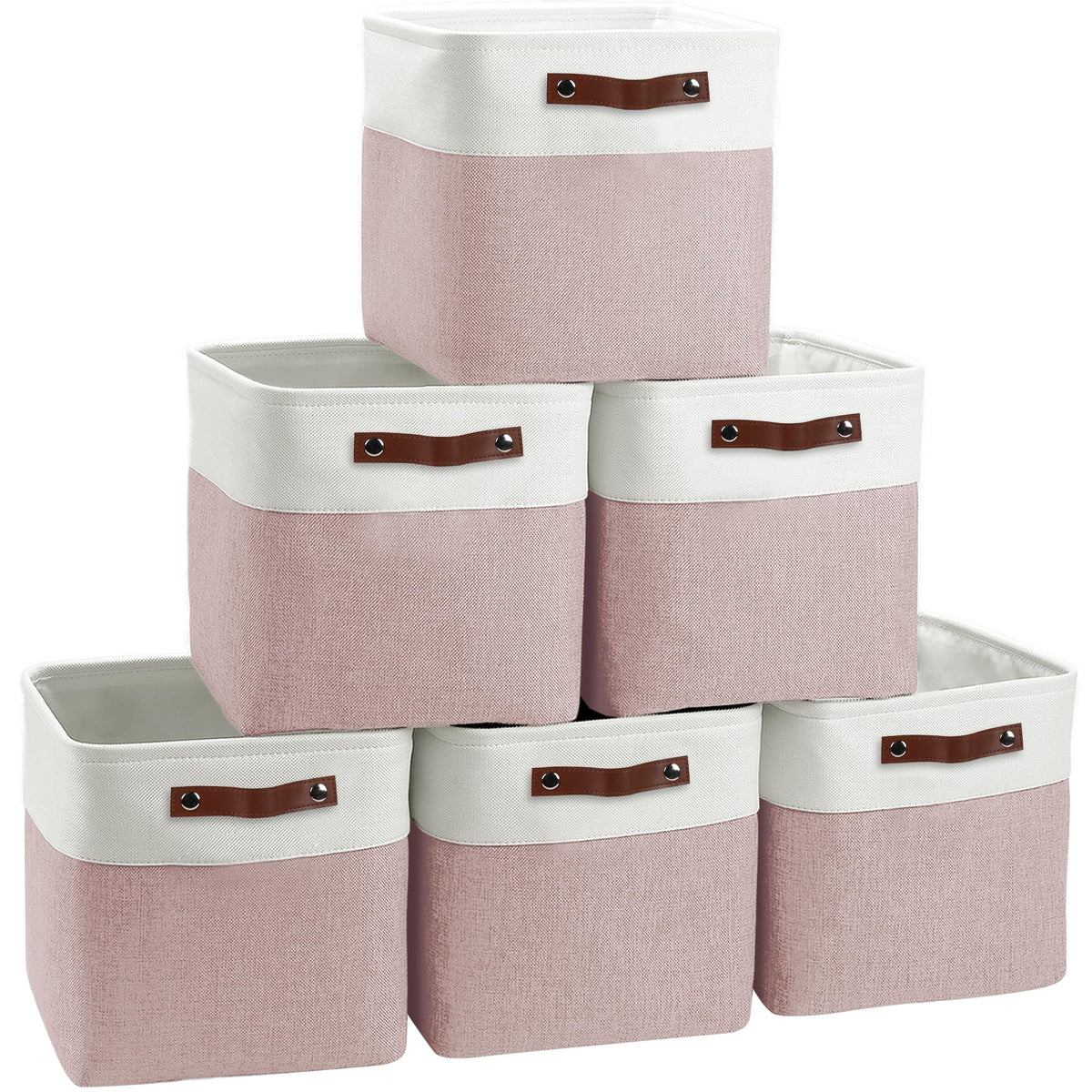FinishingBo 11 inch Cube Storage Bin 6 Pack, Cube Organizer Bins