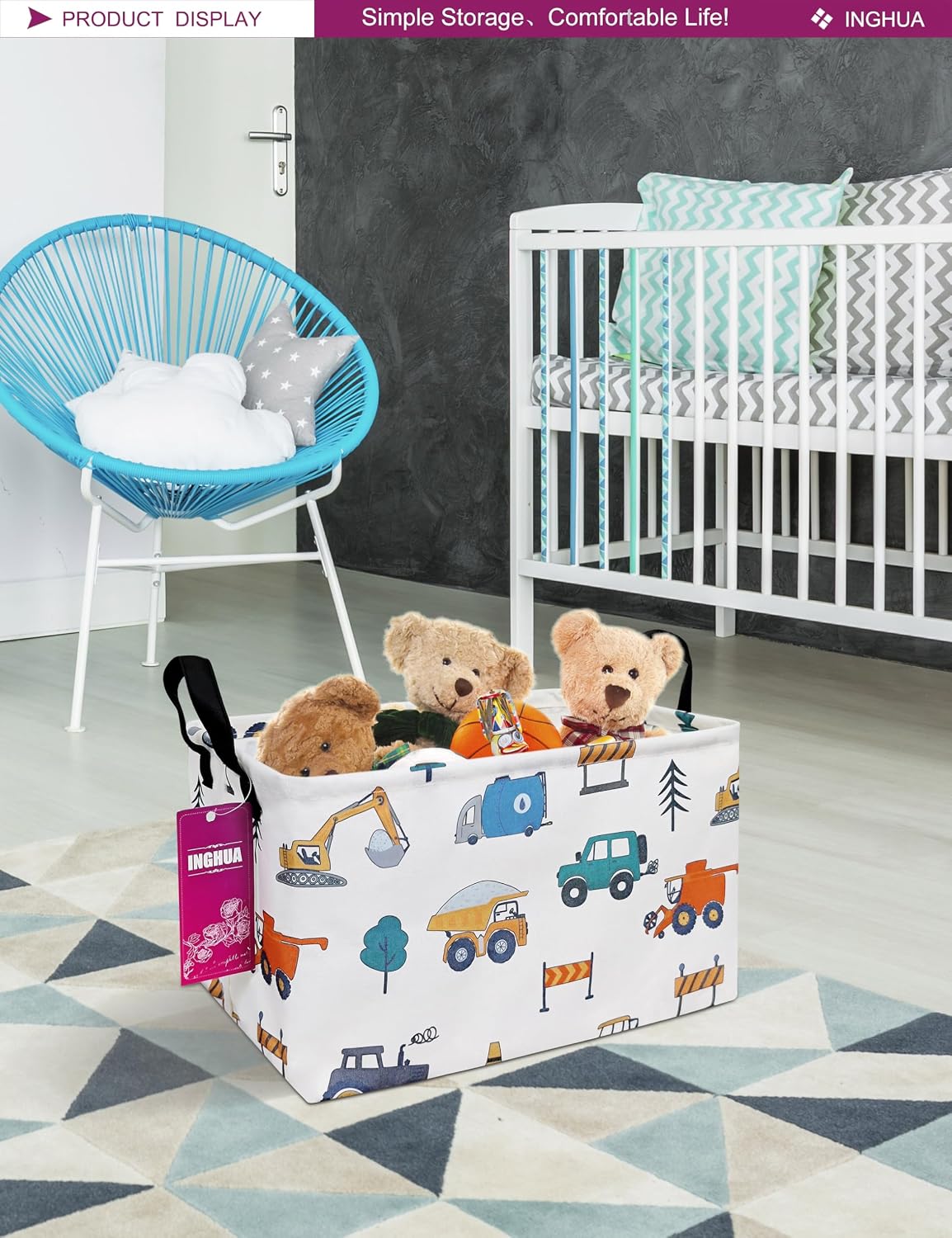 Rectangular Vehicles Storage Basket Fabric