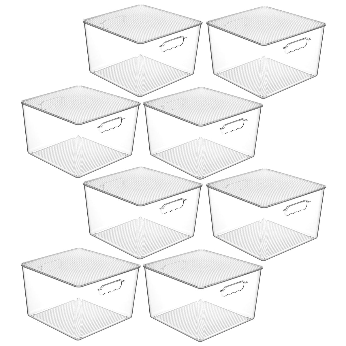 Vtopmart 4 Pack Extra Large Clear Storage Bins, 11x11 Cube Organizer