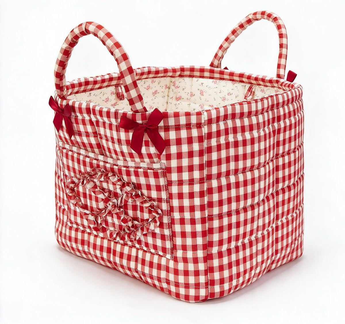 Quilted Laundry Basket with Handles—For Home, Picnics, and the Office