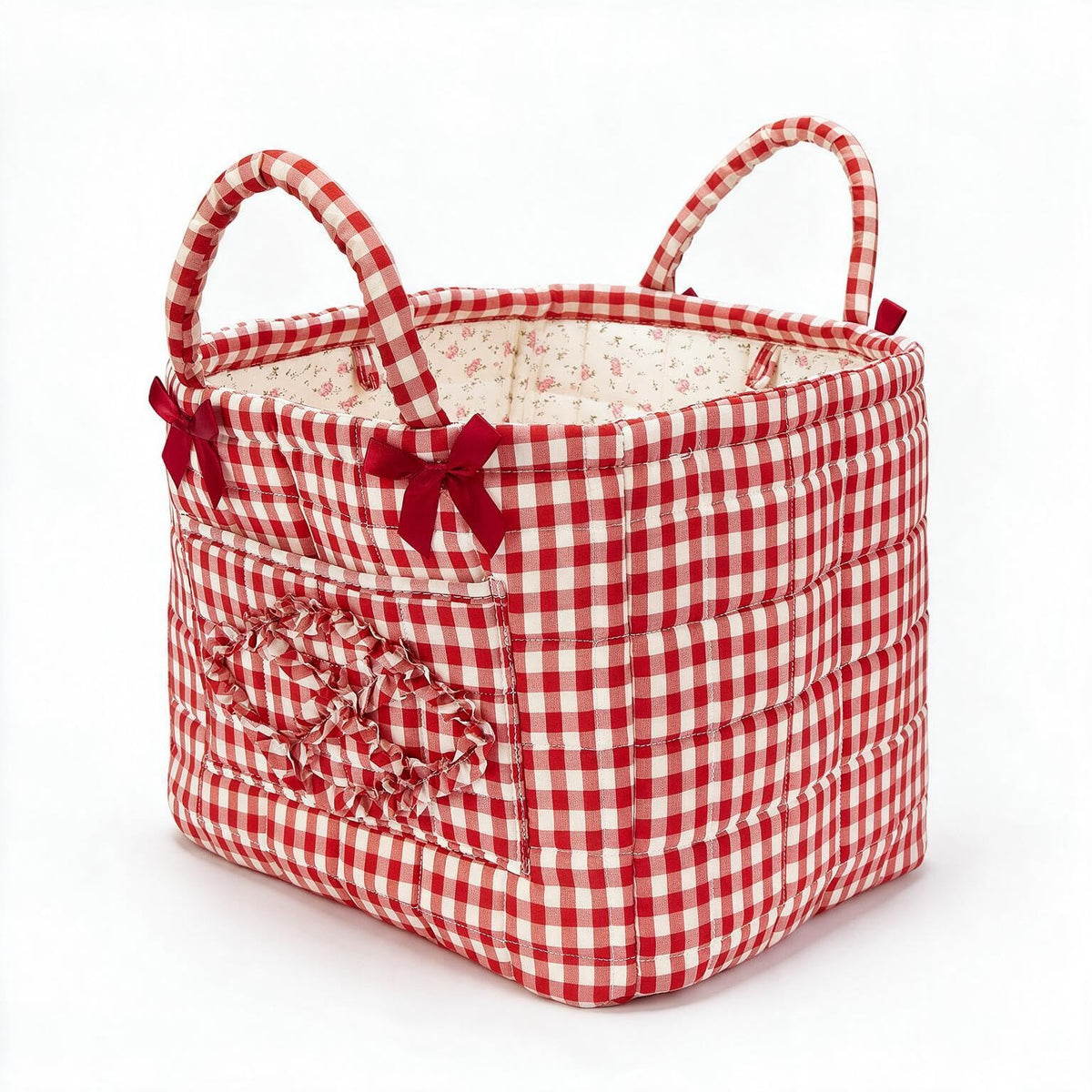 Quilted Laundry Basket with Handles—For Home, Picnics, and the Office