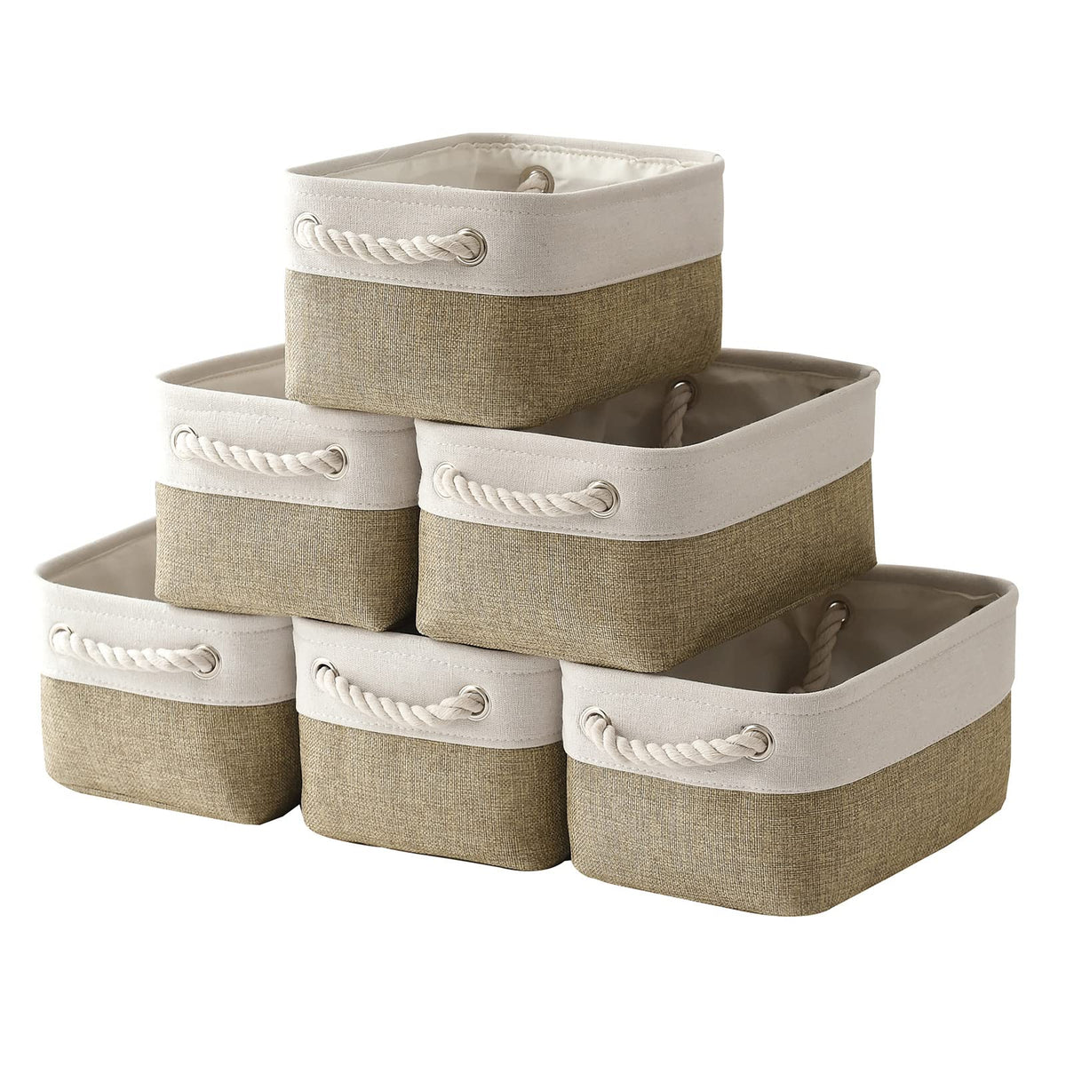 Small Storage Baskets for Shelves,Fabric Storage Baskets for Closet,Rectangular Collapsible Baskets for organizing Clothes,Books,Gifts