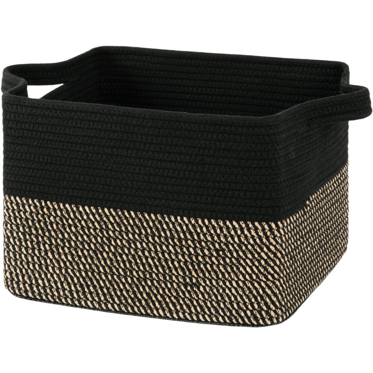 OIAHOMY Woven Storage Basket, Small Baskets for Organizing Brown & White