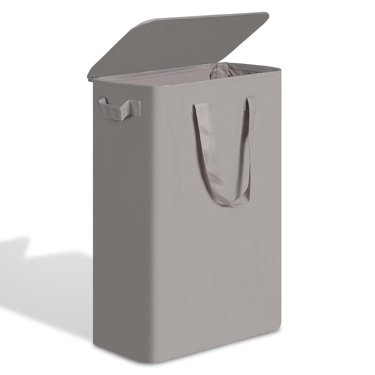 efluky Slim Laundry Basket, Narrow Laundry Hamper with Handles, Collapsible Dirty Clothes Hamper, Tall Laundry Bin for Laundry Room, Dorm and Bedroom, 12.7 Gallons(48L) Beige