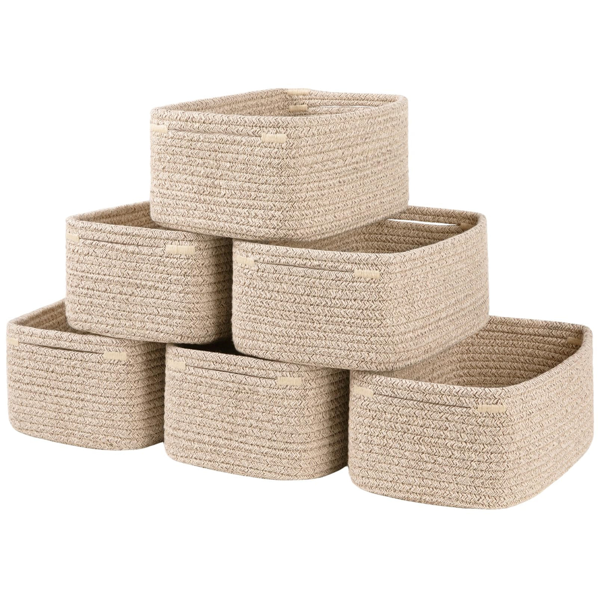 OIASKET 6 Pack Small Storage Baskets for Shelves, Basket for Organizing