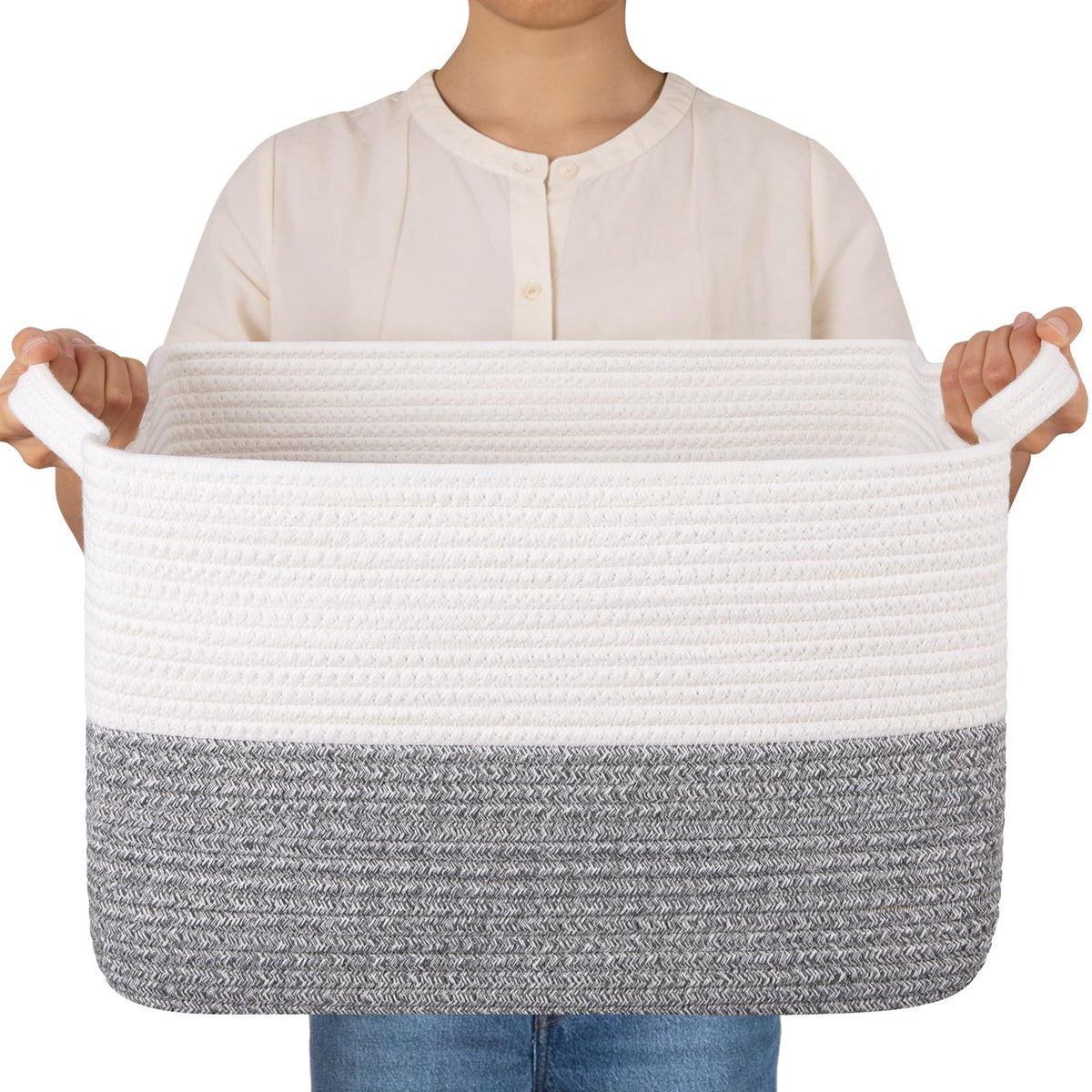 OIAHOMY 30L Woven Storage Basket for Shelves Baskets for Organizing Brown