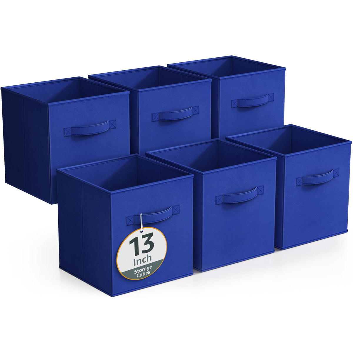 Sorbus Fabric Storage Cubes, 6-Pack Foldable Bins (11 Inch, Dark Green)