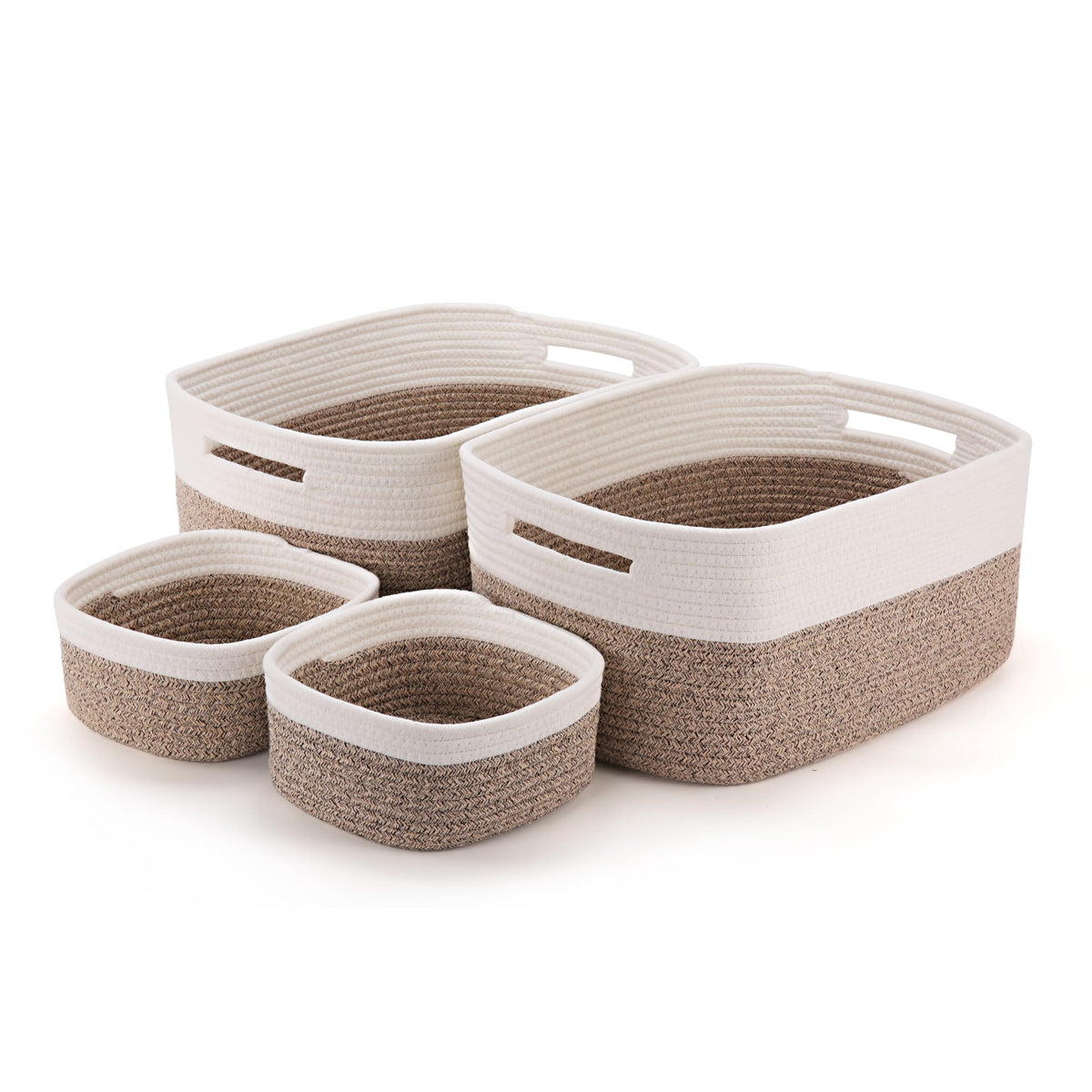 5 Pack Storage Baskets for Shelves, 17"x13"x7.5" & 7"x7"x3.5"