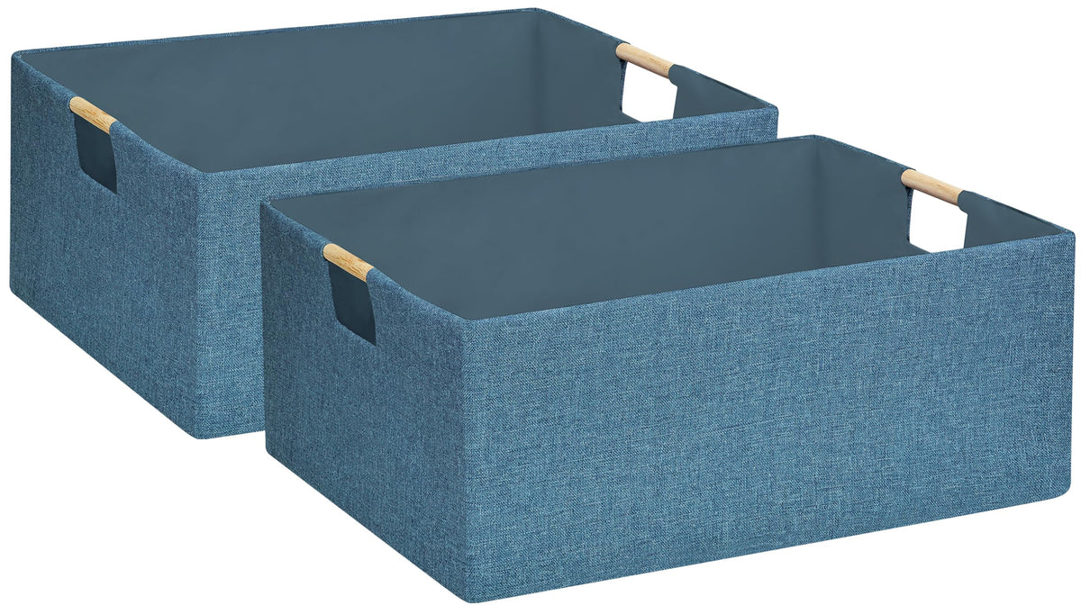 Storage Bin for Shelves Rectangle Closet Baskets Foldable Box with Handles, Gray Storage Bins, Storage Boxes for Home Office Car Dormroom