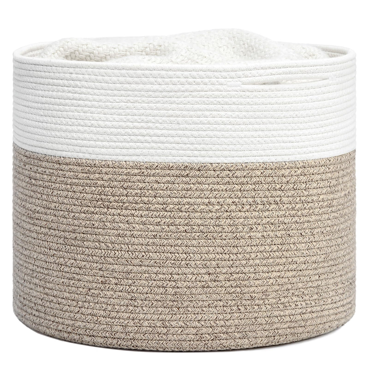 Goodpick Woven Rope Basket for Blankets Fit Nursery & Living Room, 45L