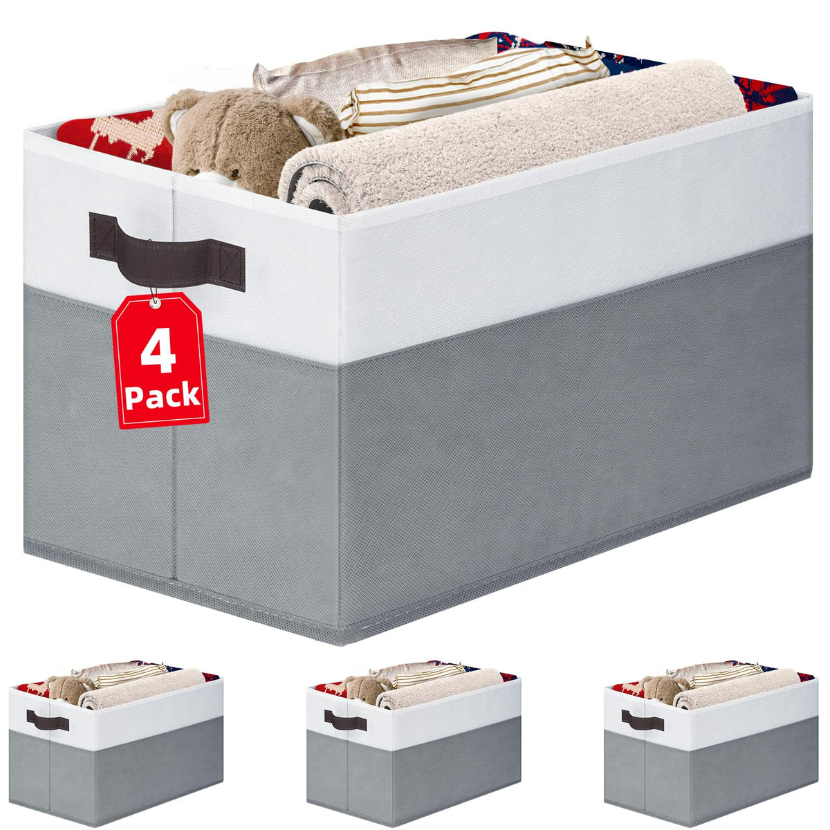 Criusia Large Storage Baskets 8 Pack Versatile Fabric Storage Bins for Closet Cabinet Wardrobe Nursery Pantry | Nursery Organizer Bins for Baby Diaper Toys Clothes | Housewarming Mothers Day Gift