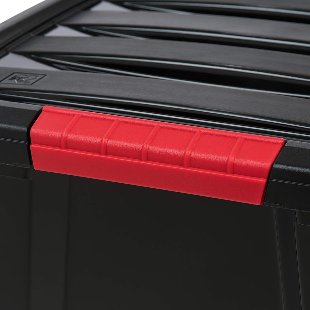 IRIS USA 6-Pack 32 Quart Storage Bins with Lids, Black