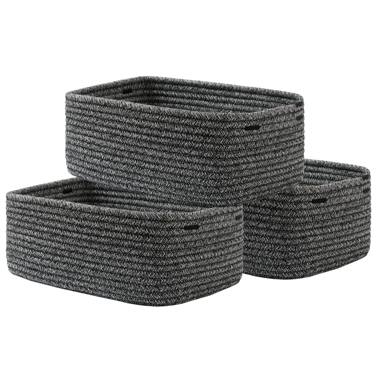 KALLAX Small Woven Storage Basket for Organizing, 12 x 8 x 4.5 inch, 3 Pack