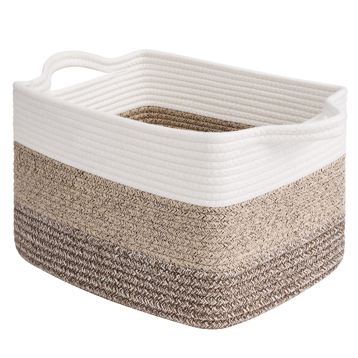 Goodpick Woven Storage Basket for Shelves, 13" x 10" x 9", Black Jute