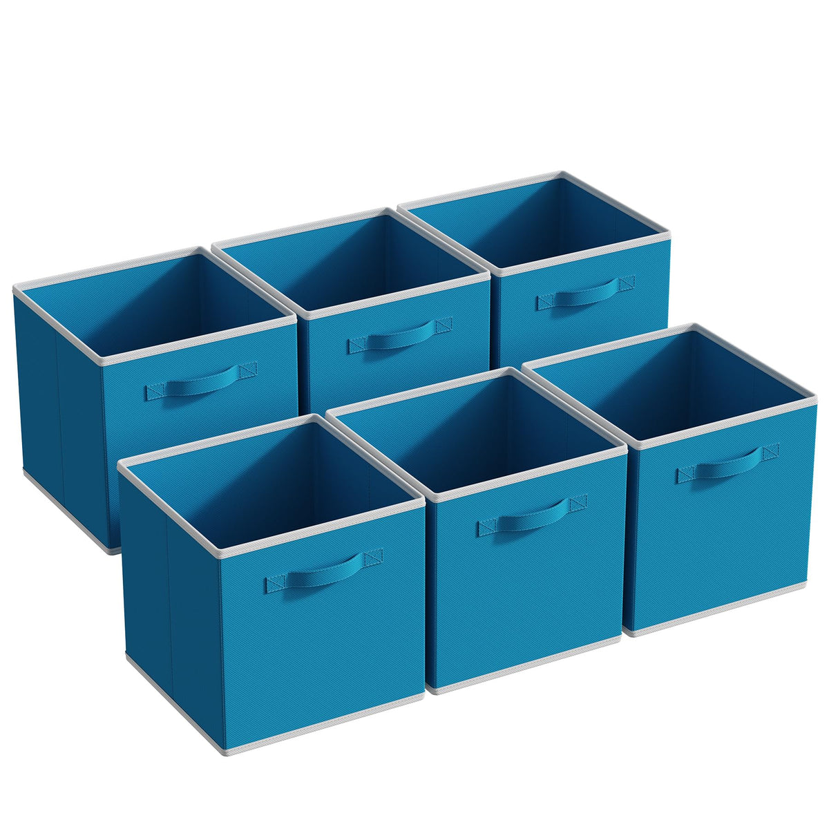 MAX Houser Foldable Fabric Storage Bins with Dual Plastic Handles, Grey