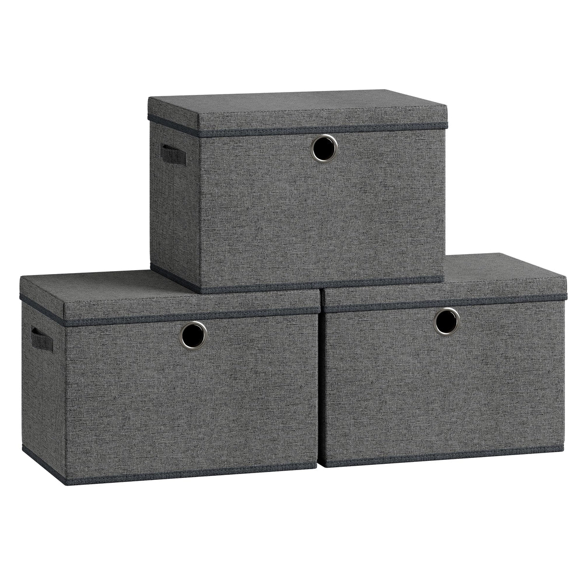 SONGMICS Set of 3 Storage Bins with Lids, 41 Quart Foldable Storage Boxes