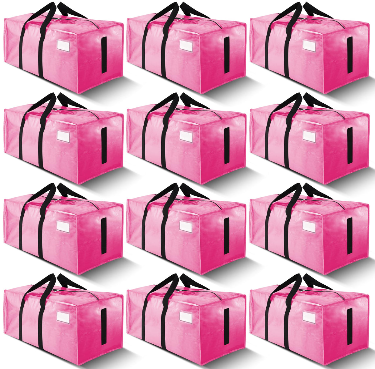 HOMESURE Supports 200lbs Heavy Duty Moving Bags - Strong Zipper & Wrap-Around Handles - Water-Resistant Storage Totes, Durable Alternative to Moving Boxes - 8 Pack - Semi-Transparent