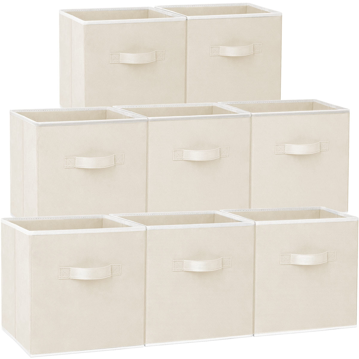 Criusia Storage Cubes - 11 Inch Heavy Duty Fabric Closet Bins for Shelves, Cube Organizer - 8 Pack Collapsible Decorative Storage Bins Baskets for Organizing Clothes Blankets Toys (Grey)