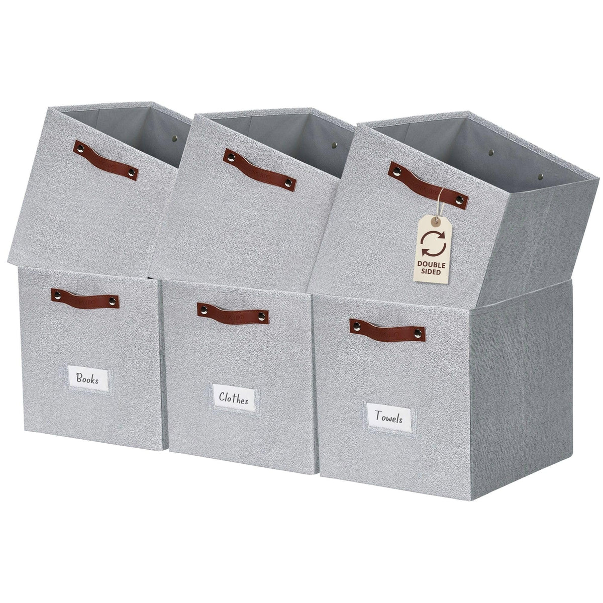 DECOMOMO Storage Bins, Cube Storage Bin with Labels