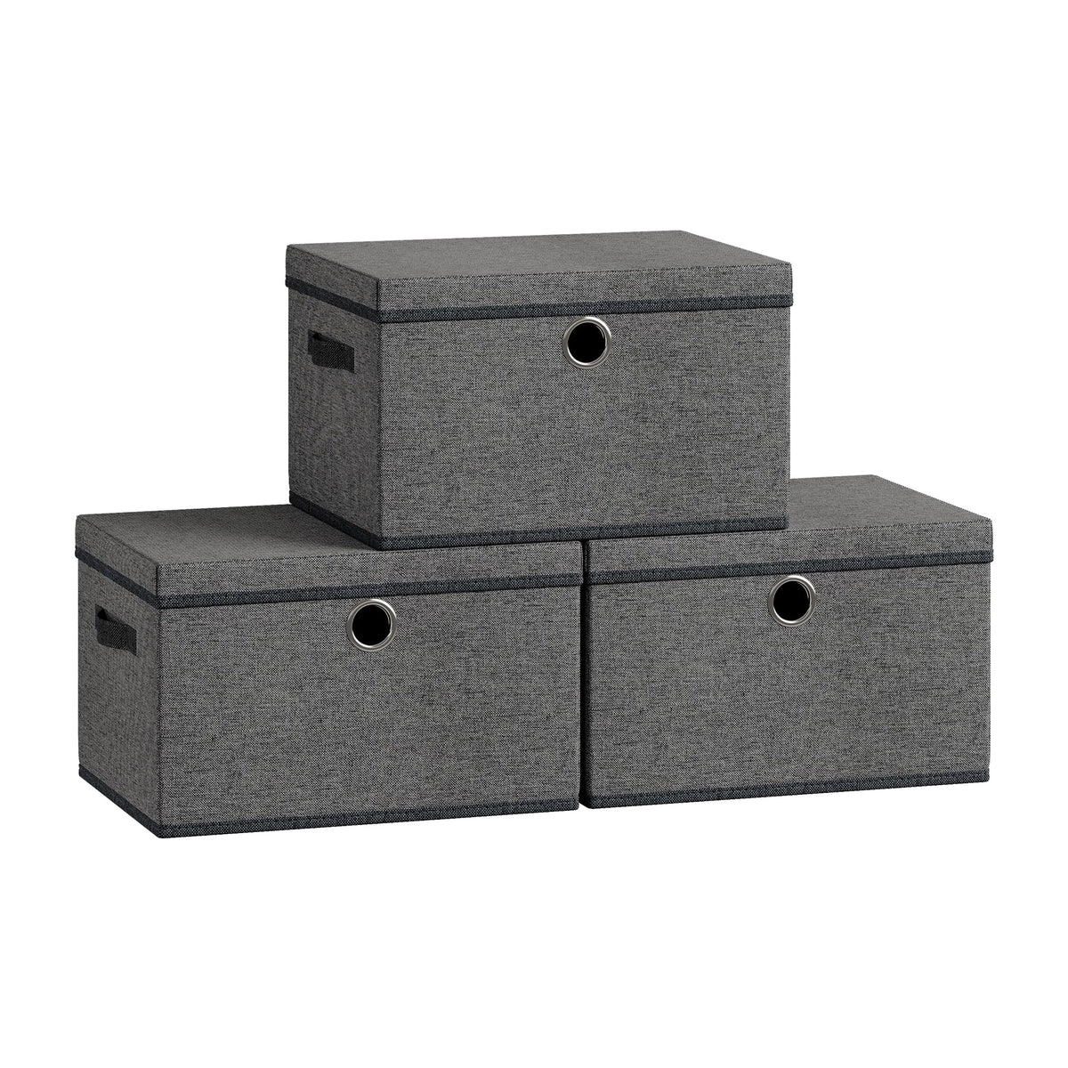 SONGMICS Set of 3 Storage Bins with Lids, 41 Quart Foldable Storage Boxes