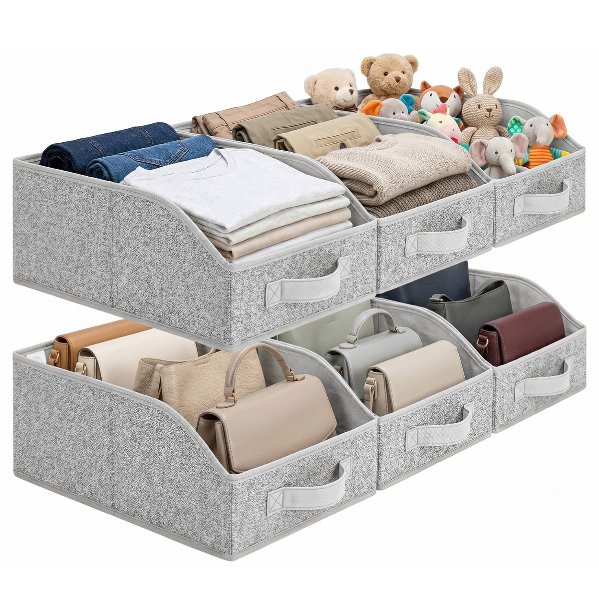 GRANNY SAYS Purse Organizer for Closet, Large, Gray, 3-Pack