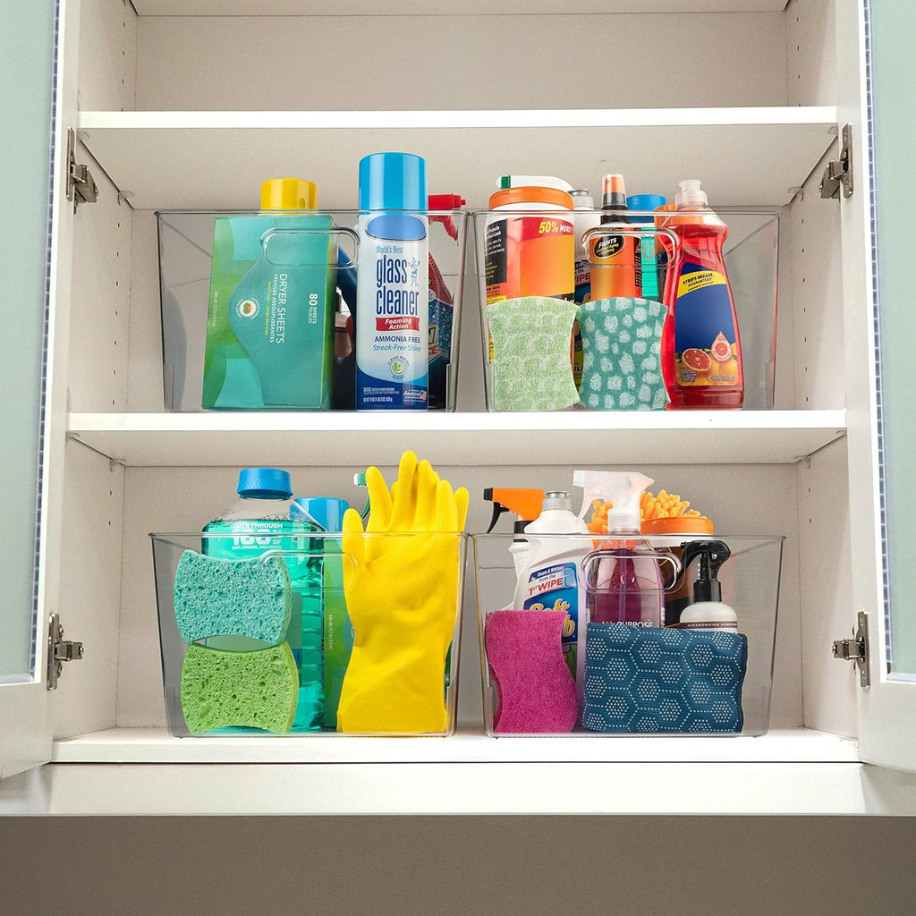 ClearSpace Clear Plastic Storage Bins for Kitchen, Fridge, Pantry, 4 Pack