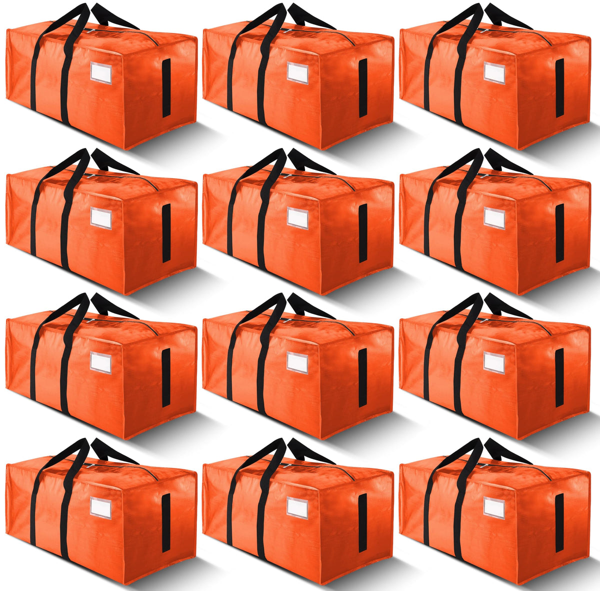 HOMESURE Supports 200lbs Heavy Duty Moving Bags - Strong Zipper & Wrap-Around Handles - Water-Resistant Storage Totes, Durable Alternative to Moving Boxes - 8 Pack - Semi-Transparent
