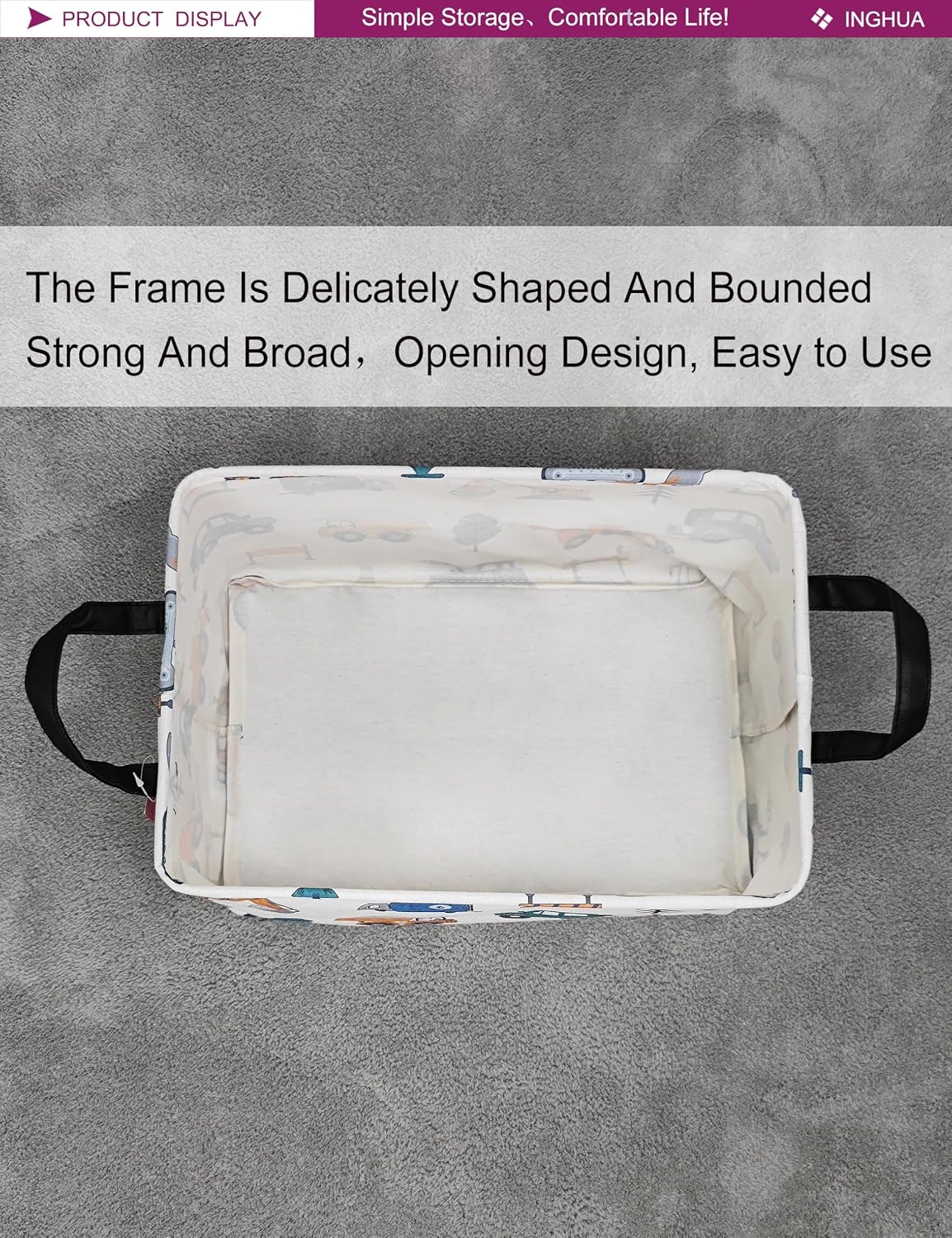Rectangular Vehicles Storage Basket Fabric