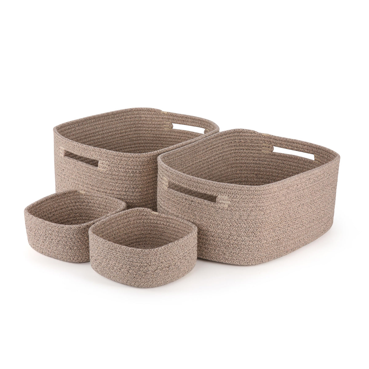 5 Pack Storage Baskets for Shelves, 17"x13"x7.5" & 7"x7"x3.5"