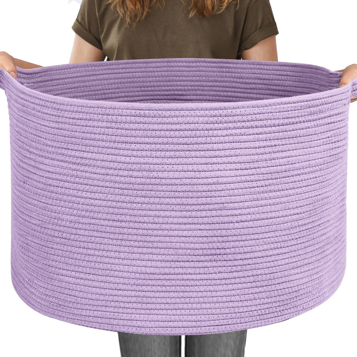 MEGASKET Large Black Blanket Basket, 22" X 22" X 14" Woven Rope Bin for Storage, Kids Dog Toy Storage Box Organizer Bins, Blanket Holder for Living Room, Decorative Wicker Basket for Organizing