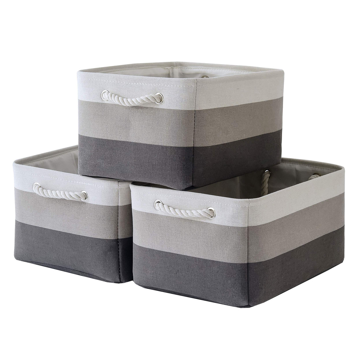 Small Storage Baskets for Shelves,Fabric Storage Baskets for Closet,Rectangular Collapsible Baskets for organizing Clothes,Books,Gifts