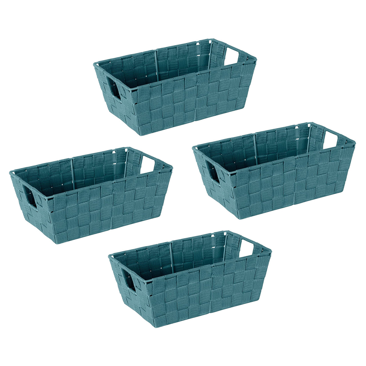 Simplify Medium Woven Strap Tote | Decorative Storage Basket | 2 Handles | Organization | Closet | Bedroom | Bathroom | Nursery | Accessories | Toys | Gifts | 1 Pack | Grey