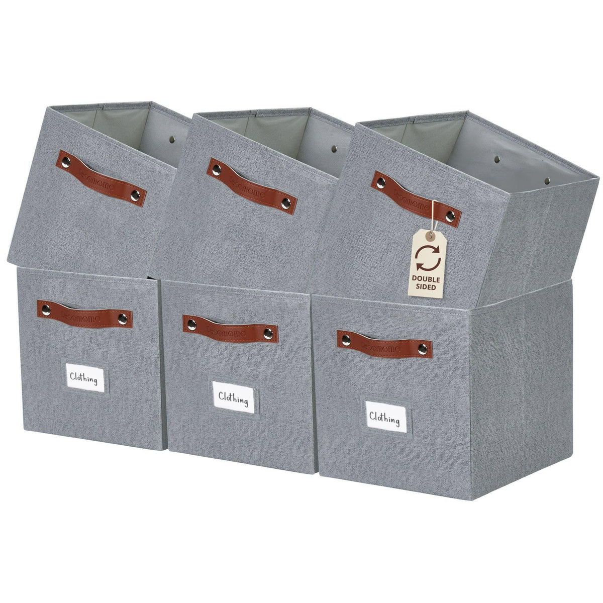 DECOMOMO Storage Bins, Cube Storage Bin with Labels