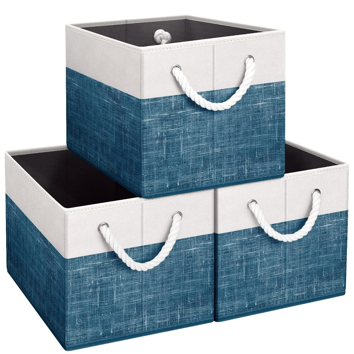 Fab totes Storage Bins Foldable Storage Baskets with Rope Handles