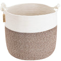 Goodpick Woven Rope Blanket Basket Living Room, 40L, Grey