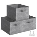 SONGMICS Storage Baskets, Set of 6, Foldable Closet Organizer for Shelves