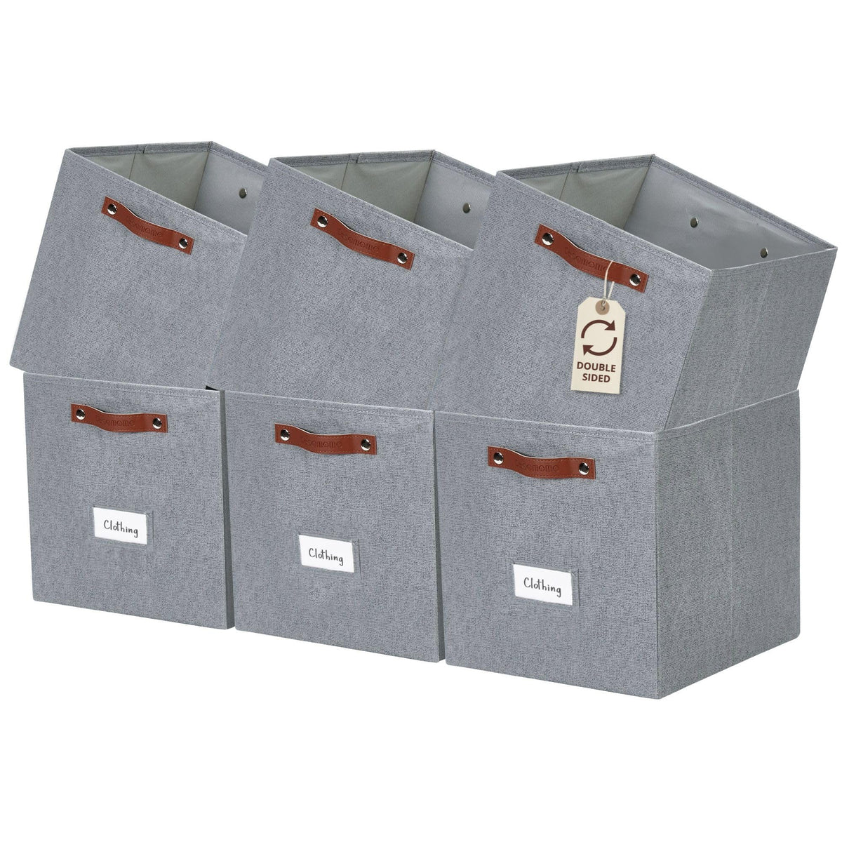 DECOMOMO Storage Bins, Cube Storage Bin with Labels
