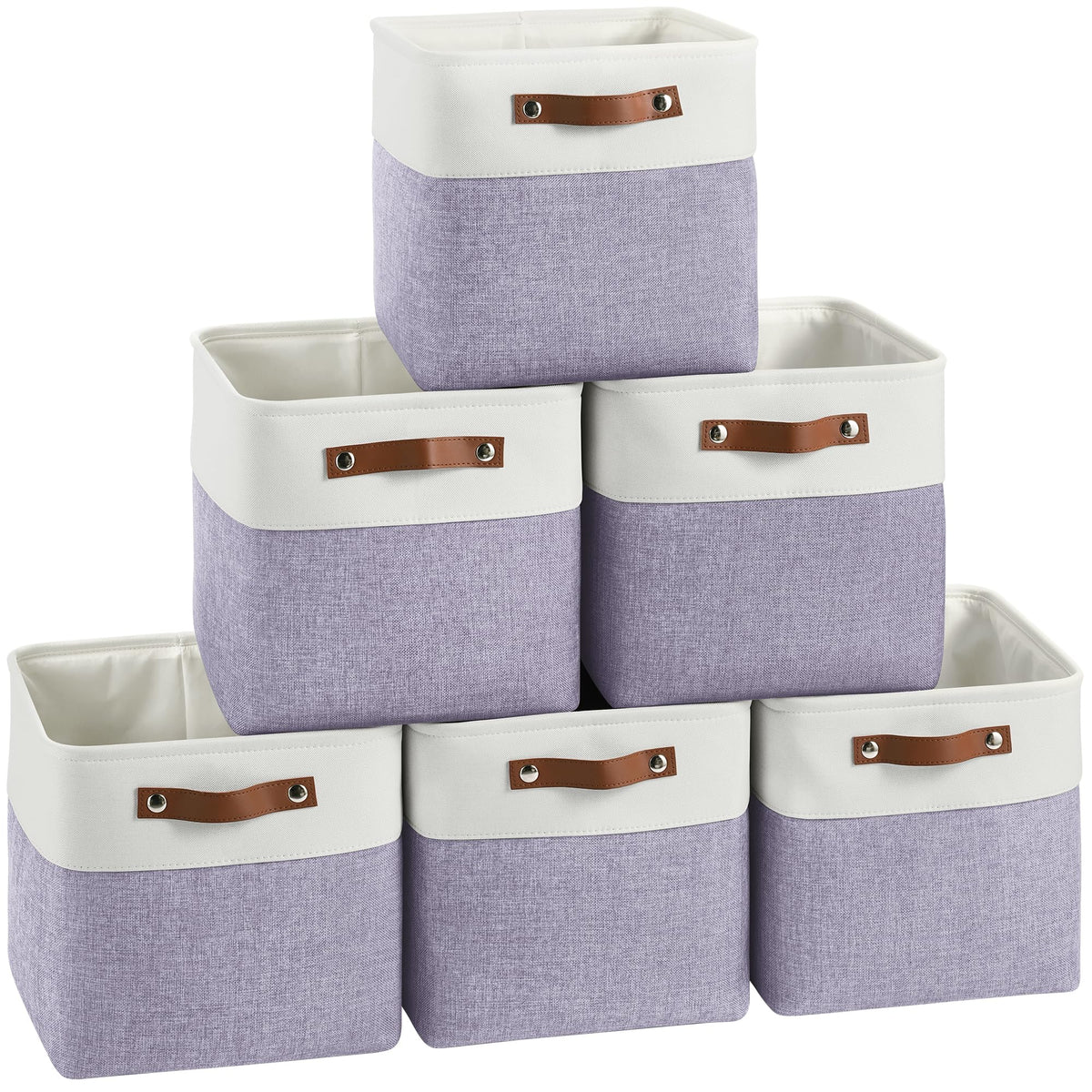 FinishingBo 11 inch Cube Storage Bin 6 Pack, Cube Organizer Bins