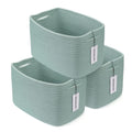 XUANGUO Woven Cotton Rope Storage Baskets 15x10x9.3" 3 Pack Dark Green
