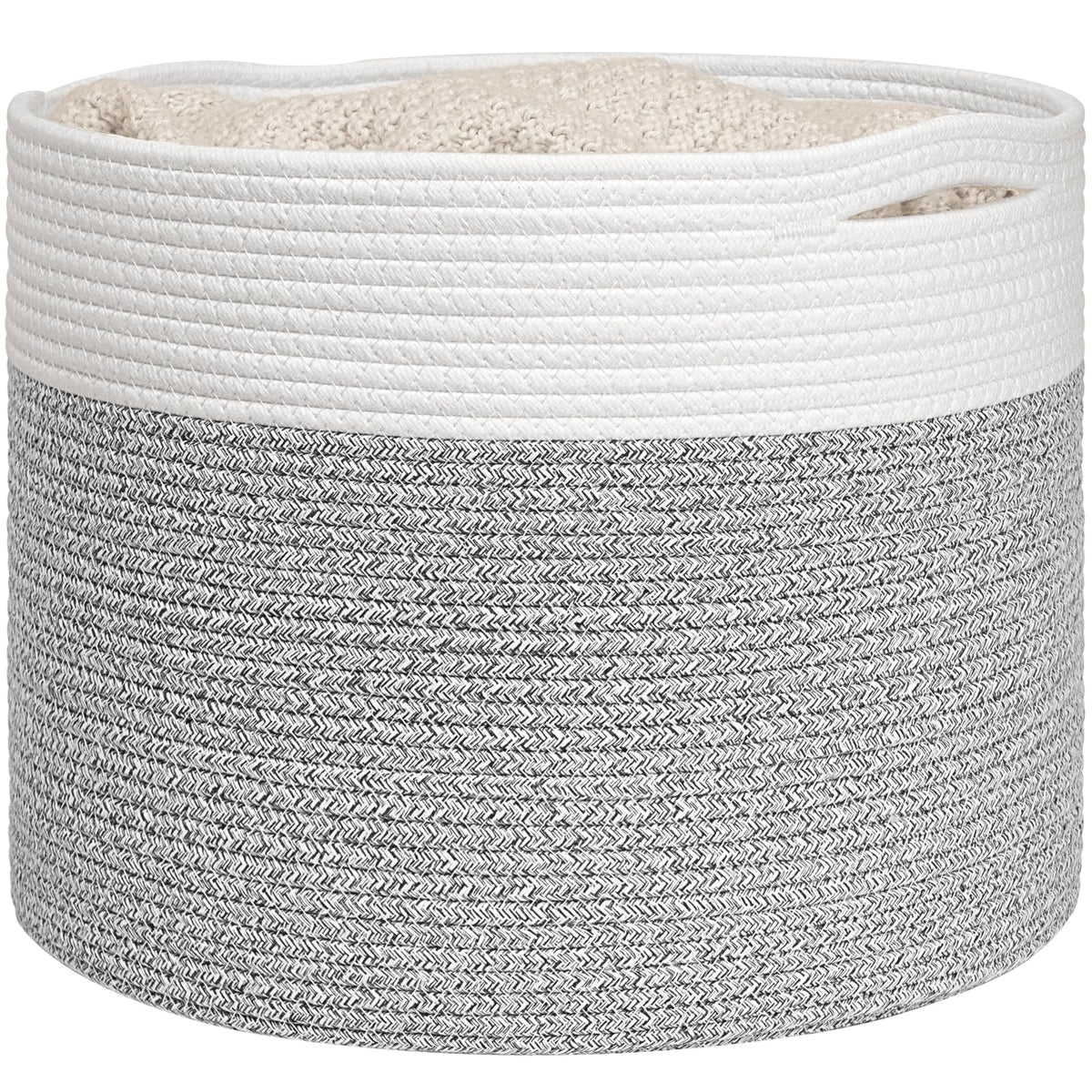 Goodpick Woven Rope Basket for Blankets Fit Nursery & Living Room, 45L