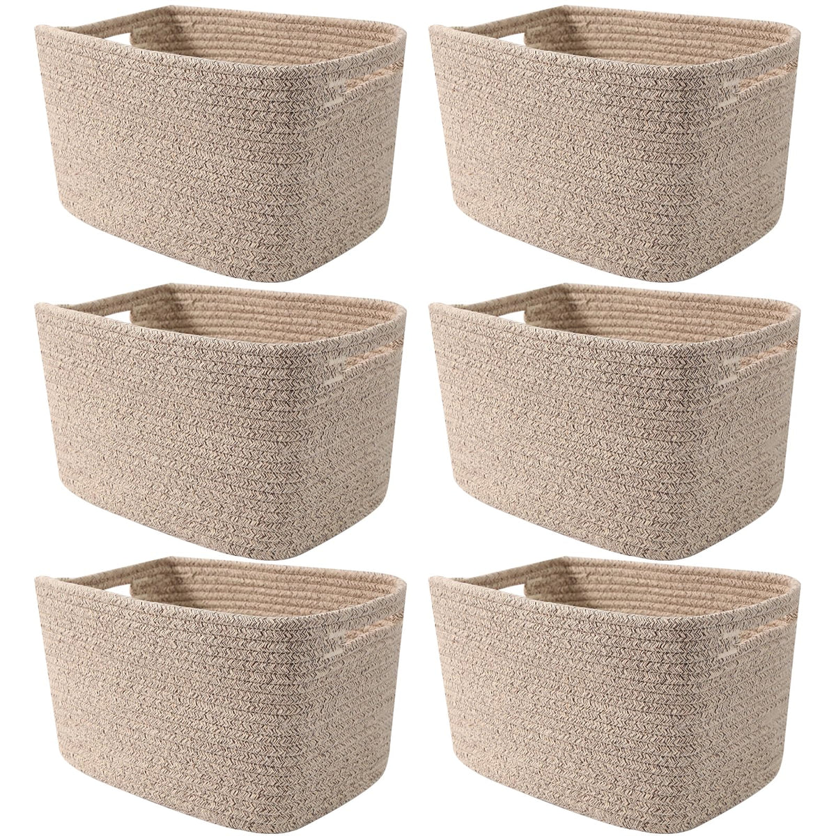 3 Pack Woven Baskets,Storage Baskets for Shelves with Handles