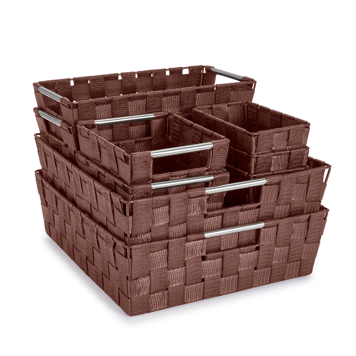 Sorbus Baskets for Organizing, Woven Storage Set (Set of 3, Gray)