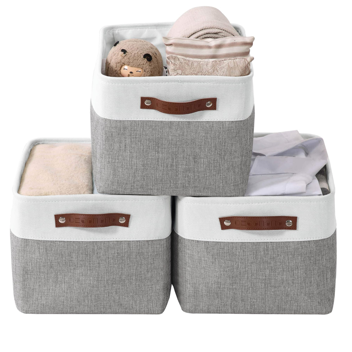 DECOMOMO Fabric Storage Bins, Extra Large Storage Baskets with Handles