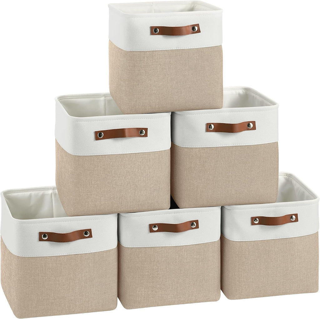 FinishingBo 11 inch Cube Storage Bin 6 Pack, Cube Organizer Bins