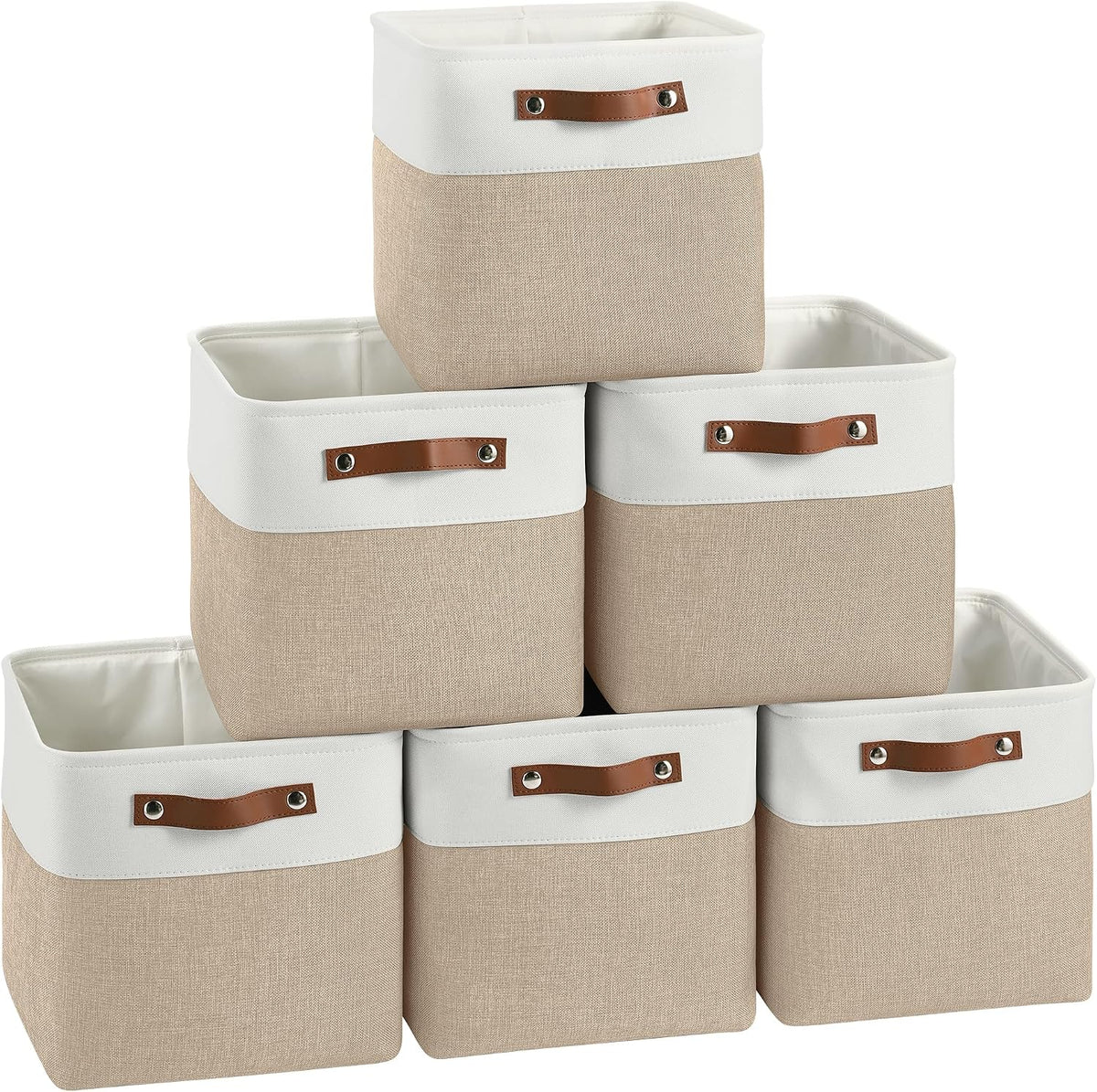 FinishingBo 11 inch Cube Storage Bin 6 Pack, Cube Organizer Bins