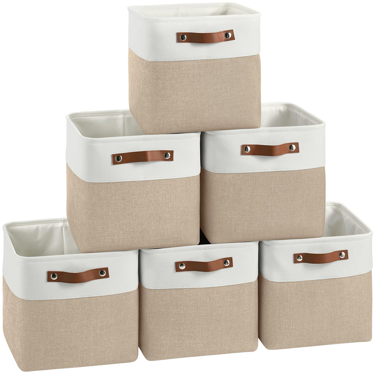 FinishingBo 11 inch Cube Storage Bin 6 Pack, Cube Organizer Bins