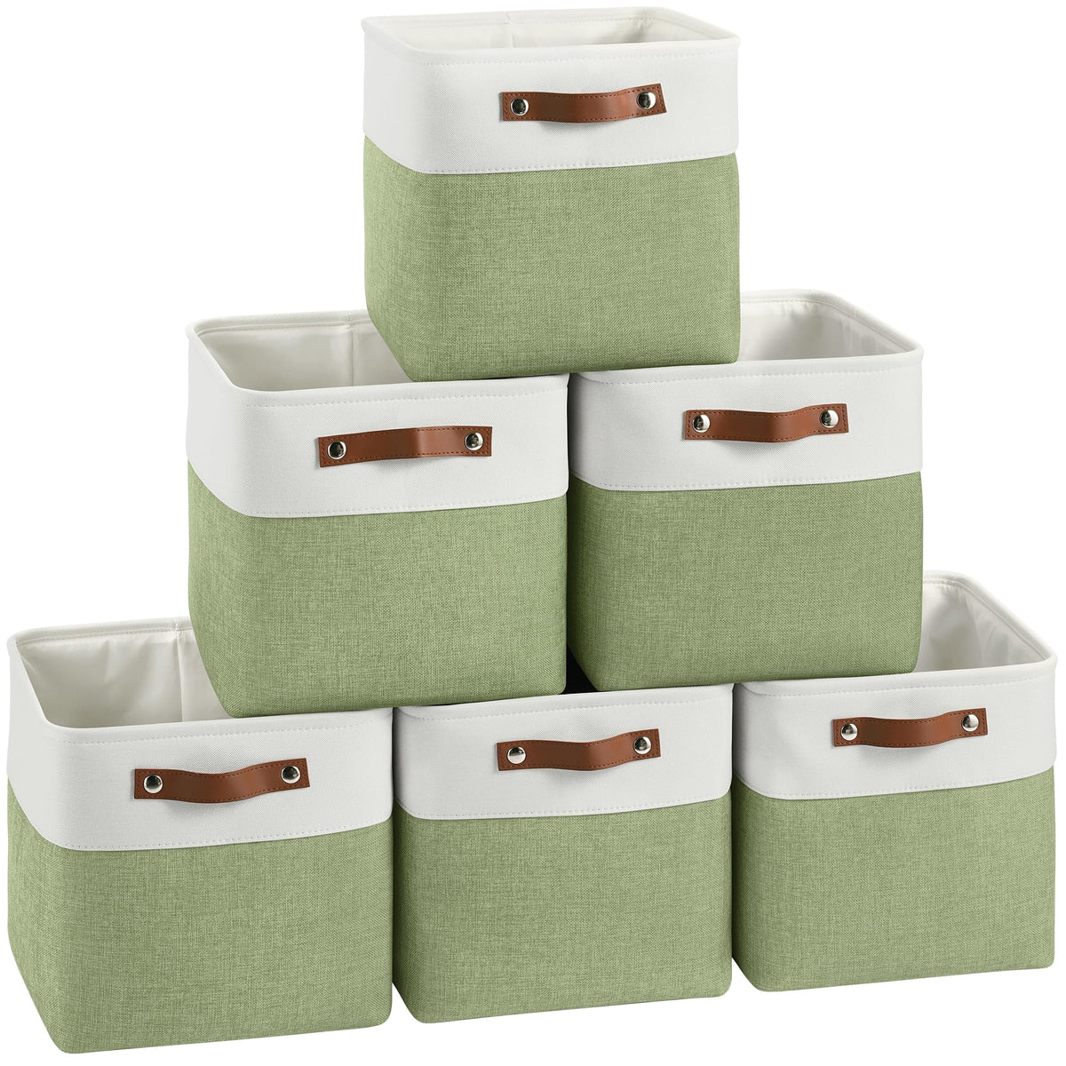 FinishingBo 11 inch Cube Storage Bin 6 Pack, Cube Organizer Bins