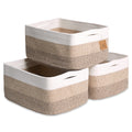 NaturalCozy Storage Baskets 16.8”x13”x7.6” Cotton Rope Woven Baskets for Organizing 3-Pack | Toy Storage Bins | Basket for Shelves, Laundry, Blanket, Clothes, Closet, Kitchen, Bathroom, Gifts