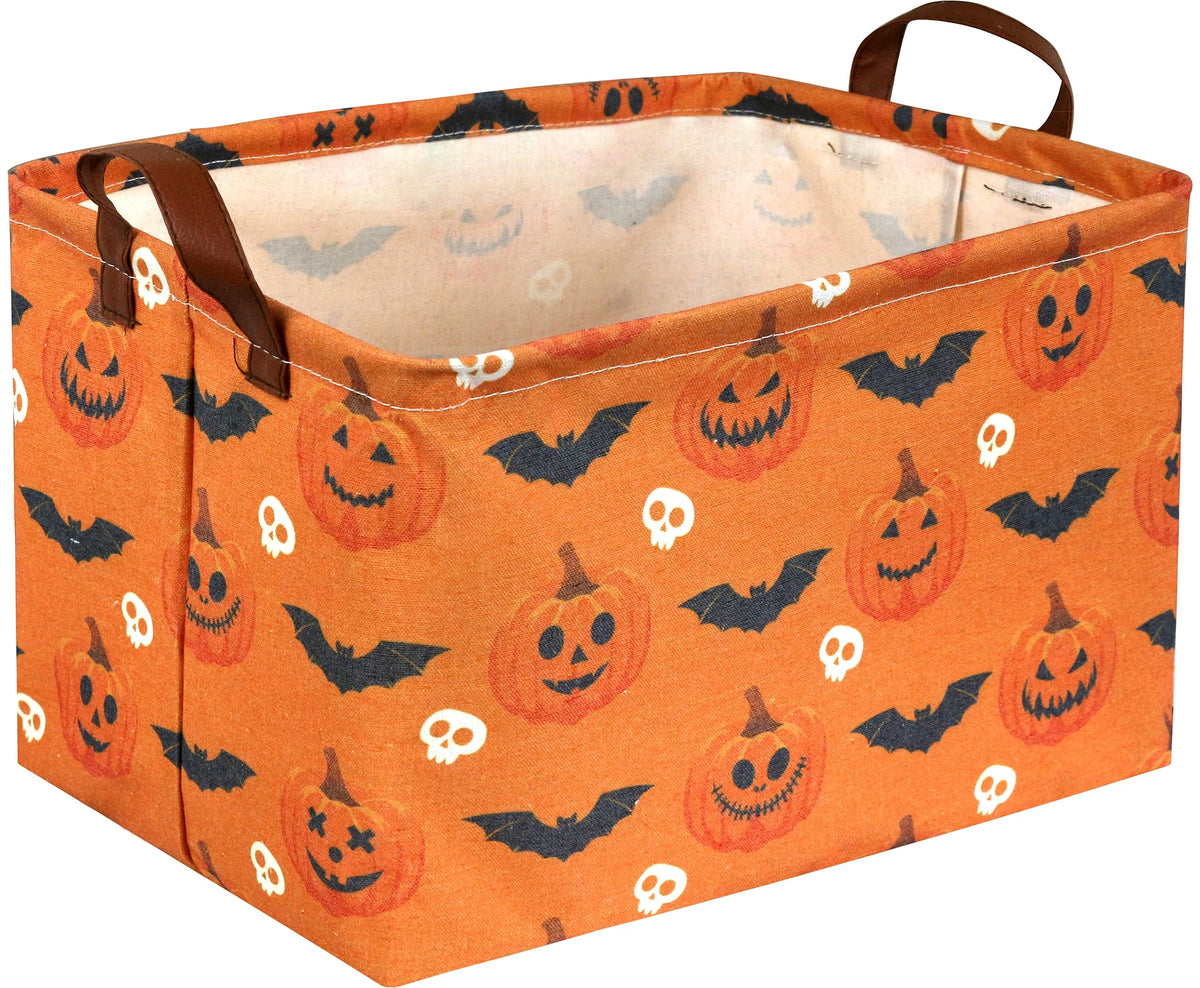 Rectangular Canvas Storage Bins,Waterproof Storage Basket,Collapsible Tree Organizer Bin with Handles for Clothes Storage,Book Bag (Tree)
